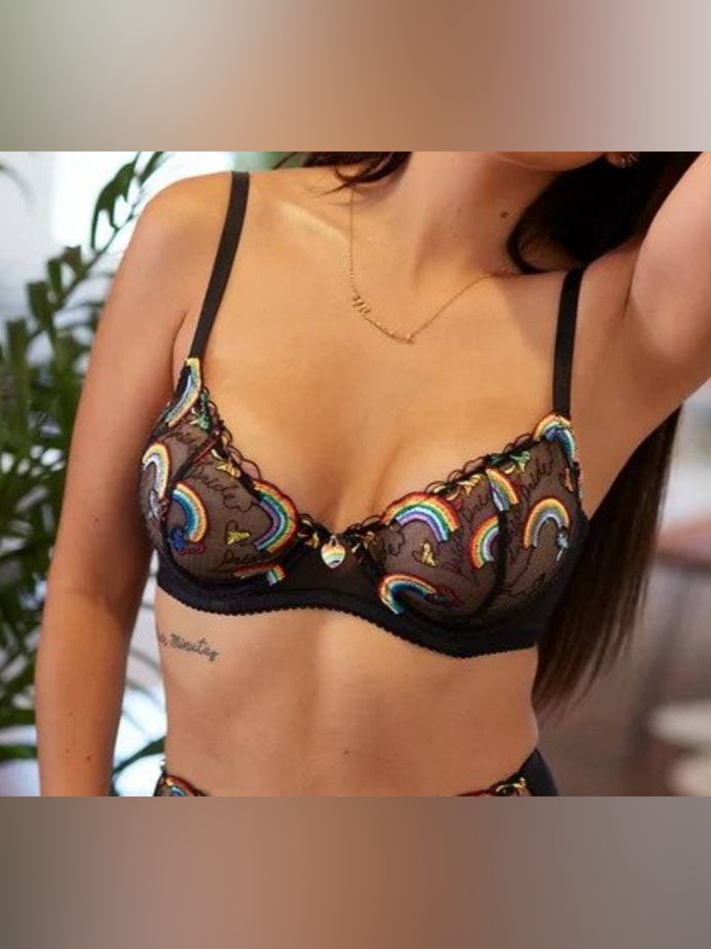 Savage x Fenty Rainbow Pride Embroidered Bralette
